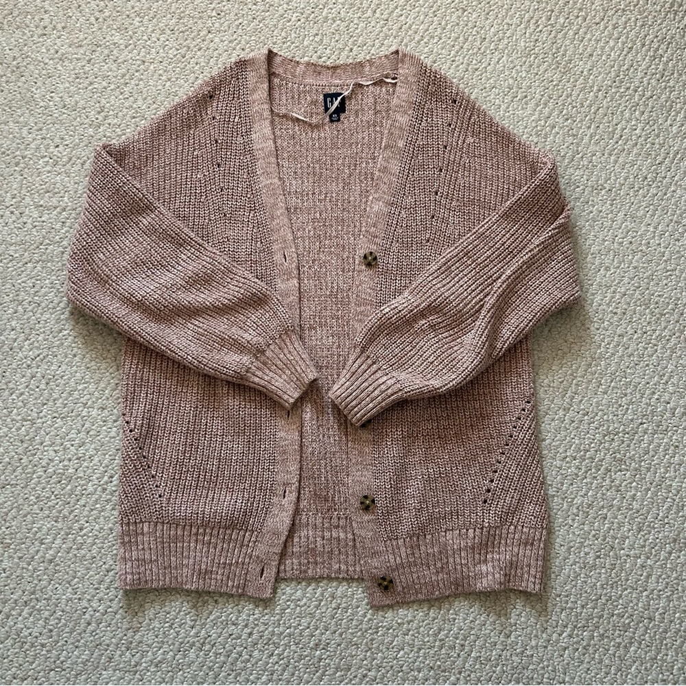 Gap Women’s Long Open Front Cardigan Sweater in Pinkish Red Size XS